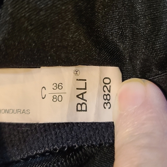Bali Bra Black Lace Accents Satiny Soft No Padding/Underwire Size 36C. EUC - Picture 7 of 8